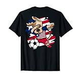 Design de football Liberian Pride pour tout fan de football fier de l'équipe de football Liberia. Le costume de footballeur pour les amateurs de football Liberia a un adorable chien portant un maillot de sport du drapeau national de Liberia faisant la danse hip-hop et un ballon de football.