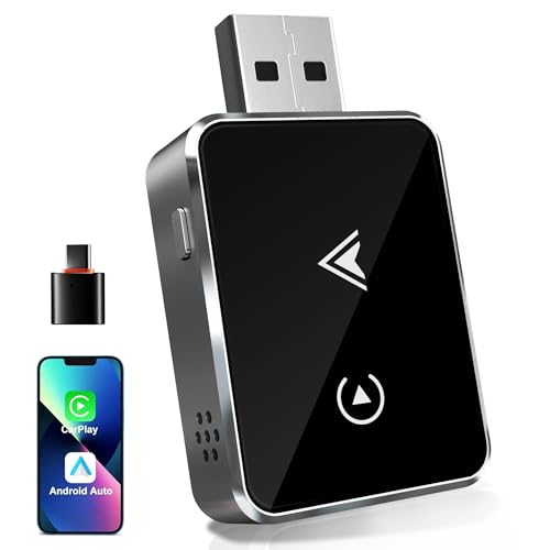 Adattatore Wireless 2-in-1 per CarPlay & Android Auto – Upgrade 2026, Adattatore USB/Type-C senza fili, Connessione Veloce e Stabile senza Ritardi, Compatibile con iOS 10+ e Android 11+