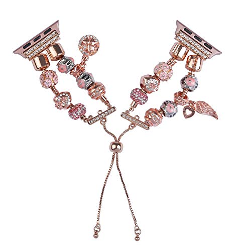 Konafei Compatible With Apple Watch Bands 45Mm 44Mm 42Mm 41Mm 40Mm 38Mm 49Mm, Diy Jewelry Iwatch Series 8/7/Se/6/5/4/3/2/1/Ultra Bracelet Strap With Extra Bling Rhinestone Sparkling Beads For Women #TOP2