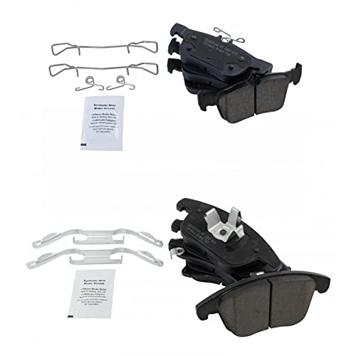 TRQ Front & Rear Brake Pads Ceramic Compatible with 2013-2018 ...