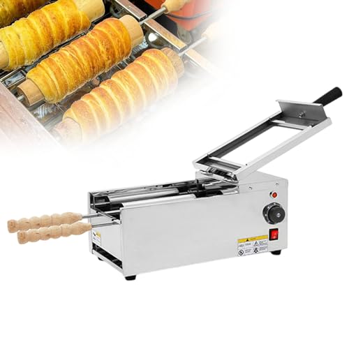 Máquina Para Hornear Panecillos Estilo Chimenea, Horno De Pan Con Chimenea Hueca Redonda Con 2 Rodillos Para Hornear, Material De Acero Inoxidable, Adecuado Para Cocinas