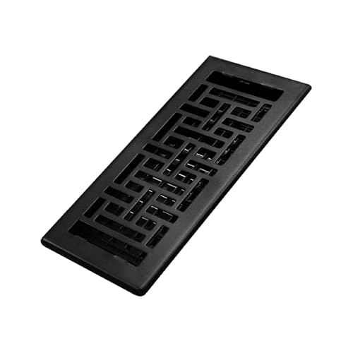 Decor Grates (4-Pack) AJH410-BLK Oriental Floor Register, 4x10 Inches, Textured Black Finish by Decor Grates - Image 2