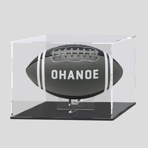 Image of Acrylic Display Case with Ball Stand for Full Size Soccers, Versatile Clear Acrylic Display Box for Sport Souvenirs Showcase