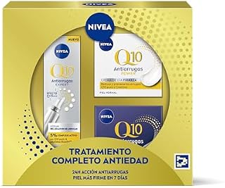 NIVEA Pack Rutyna Q10 Przeciw zmarszczkom Power 4 tygodnie, Pudełko z kremem na dzień z FP15 (1 x 50 ml), krem na noc (1 x 50 ml) i koncentratem serum (1 x 15 ml)