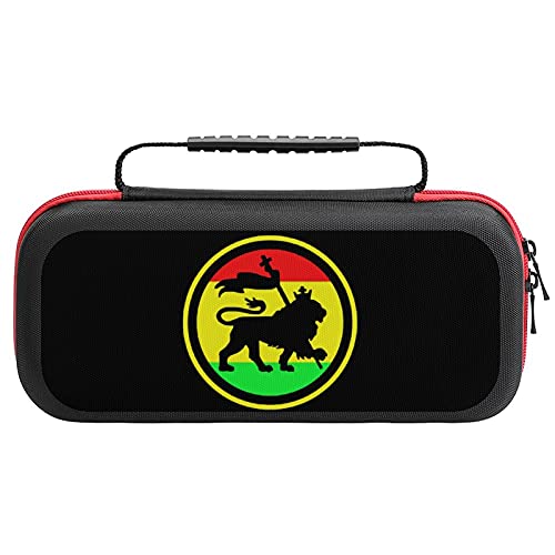 Lion in Jamaica Bolsa de almacenamiento portátil para Nintendo Switch Lite y accesorios de viaje impreso Cover