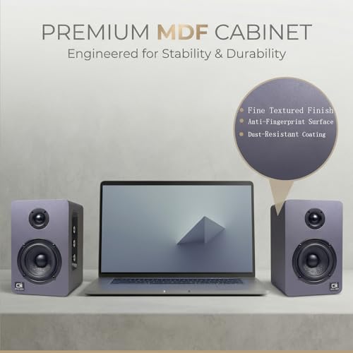 Image of 60W Desk Speakers for PC, Bluetooth 5.3 DSP, 24-Bit Optical, USB-C /AUX, Silk-Dome Tweeter, Carbon-Fiber Driver, for Laptop /Mac /Monitor (Slate Blue)