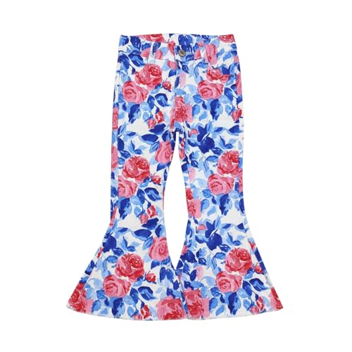 Toddler Girl Flowers Jeans Denim Pants