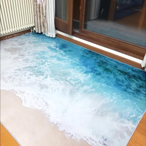 Tapete azul océano 3D de 48x64 pulgadas miniatura 2