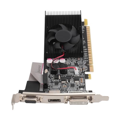 Scheda Grafica GT710 DDR3 a 64 Bit da 2 GB, 2560X1600, PCI Express 2.0 16X, Scheda Grafica a Basso Profilo con Ventola Singola Supporta DirectX 11 - Scheda video - Immagine 1