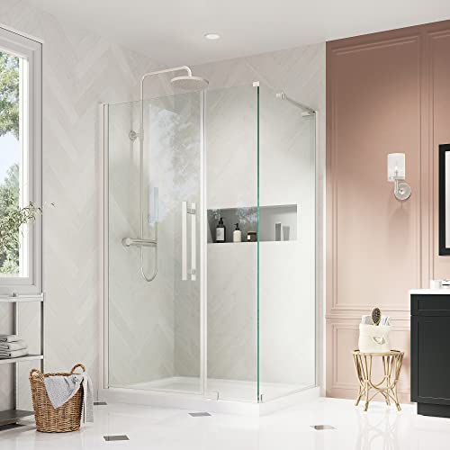 OVE Decors Endless Pasadena Corner Pivot Frameless Shower Door 48