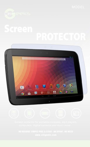 Citigeeks® 3X Crystal Clear Premium Screen Protector For Google Nexus 10. Invisible. Pack Of 3. Citigeeks® Retail Package. #TOP1