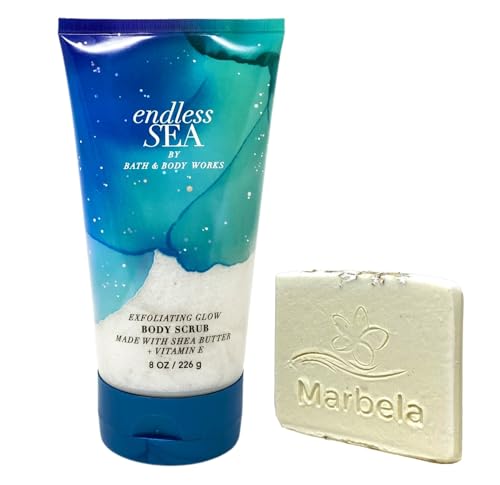 Bath & Body Works Endless Sea Exfoliating Glow Body Scrub with a Natural Oats Sample Soap