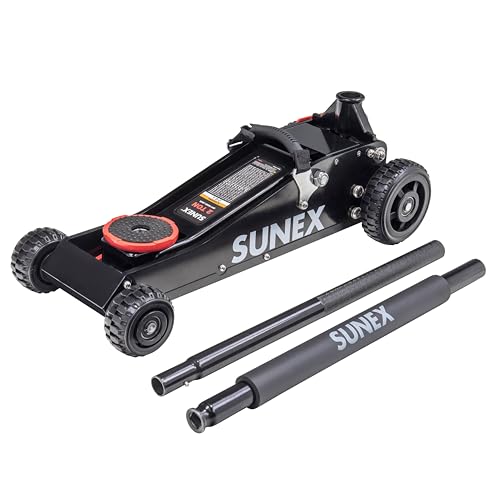 SUNEX Tools 6602RJ 2 Ton Off-Road Jack, 28.4" Lift Height, Compact Design, Rapid Rise, Locking Adjustable Height Adapter Steel/Aluminum (Hybrid)