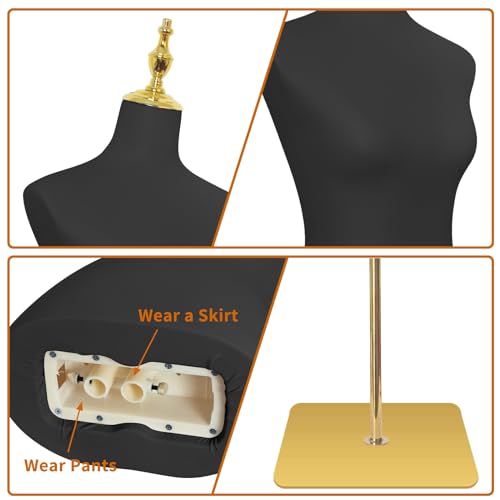 Sharewin 116012 Mannequin Body Female Mannequin Torso Dress Forms For Sewing High Stability Metal Stand thumb #3