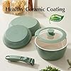 Redchef Ceramic Nonstick Pans and Pots Set, Ceramic Cookware Set with Detachable Handles16Pcs, Induction Dishwasher Oven Safe Kitchen Cooking Set, PFAS PFOA & PTFE Free, Green #2