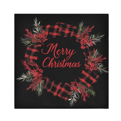 Servilletas de tela navideñas multicolor set x6 miniatura 1