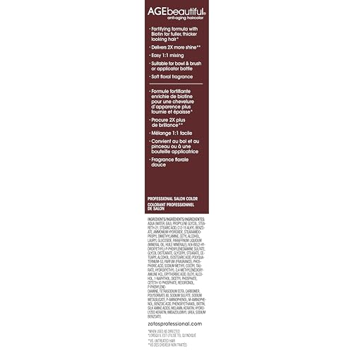 Image of AGE beautiful Permanent Hair Color Cream, 100% Gray Coverage Hair Dye with Biotin Anti-Aging Formula for Fuller, Thicker Hair, Professional Salon Quality