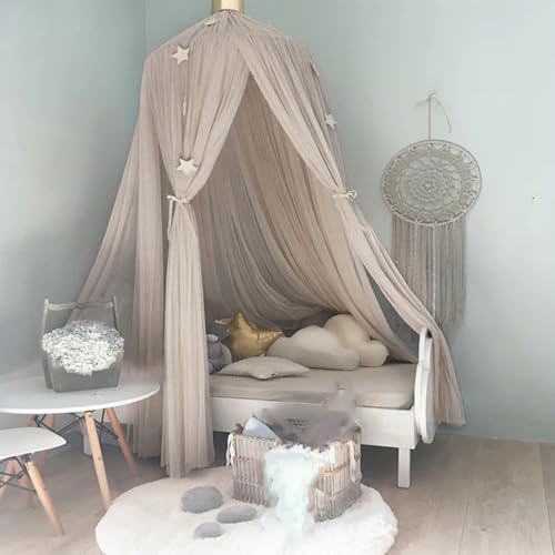 Rideaux de lit à baldaquin 239x61 cm en polyester doux pour chambre
