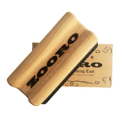Leiky Zooro Haustierkamm Holzkamm mit Stahlzinken für Kurzhaarhunde und Katzen