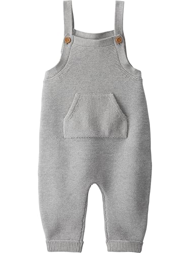 Image of little planet by carter's Neutral Organic Cotton Overall Jumpsuit, Heather Grey, 6M