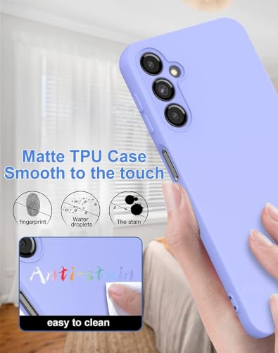 Image of DIZORO Microfiber Candy Case Compatible for Samsung S24 fe Smooth Touch Cushion Liquid Soft Silicone Gel Rubber Phone Cases Non-Slip Full Body Protective Shockproof Back Cover (New Purple)