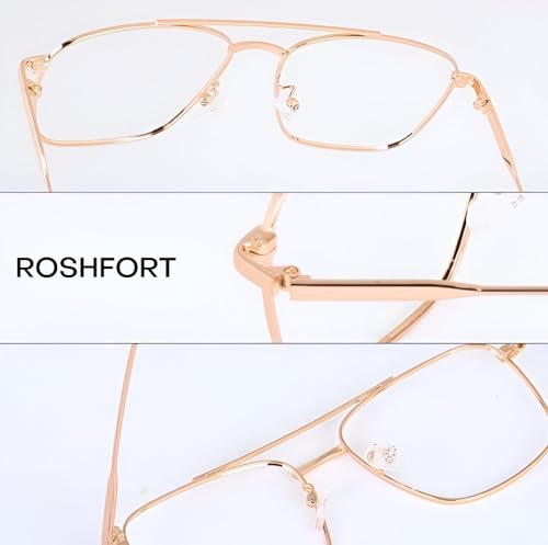Image of Roshfort Men and Women Wonder Metal Full Rim Square Shape Eyeglasses Anti Reflective Eyewear Spectacles Frame