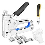 Odowalker ハンドタッカー ガンタッカー ネイルガン 3in1 ネイルガン 3000本3種類の替針対応(コ型 U型 T型) 強力型タッカー パワータッカー 三目的コードネイルガン 木工用 DIYツール ステープル抜き付き