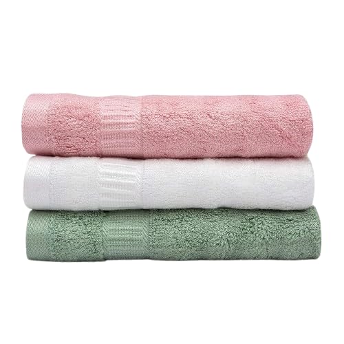 Florabliss® Bamboo Face Towel | Ultra Soft, Absorbent, Quick Dry Towels for Facewash, Gym, Sports, Travel | Suitable for Acne Prone Skin | 12 x 12 Inches | 500 GSM (Pack of 3 - Pink, White & Green)-image-16