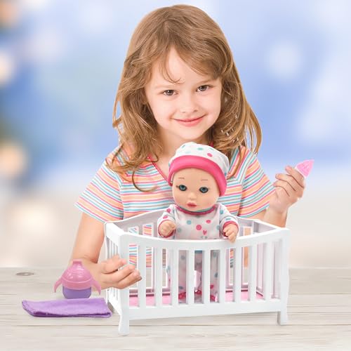 Muñeca Baby Maziuna Magic Nursery con cuna y accesorios miniatura 5