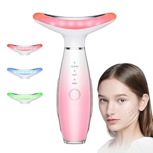 3 Color Facial Massager for Face and Neck, Face Massager Tool Beauty Device with 3 Massage Modes, Portable Face culpting Tool for Skin Care, Pink