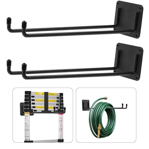 Neiteli Ladder Hooks for Garage Wall,Garage Hooks Heavy Duty,Garage Wall Hooks,Ladder Hangers for Garage Wall, Utility Hooks with 12.4