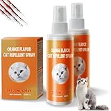 Cat Deterrent Spray - Safe Indoor & Outdoor Deterrent for Furniture Protection, Effective Training Aid with Natural Ingredients - Non-Toxic Anti-Scratch Formula for Cats and Kittens - 2 Pack