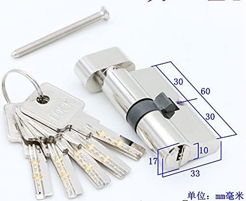 Cerradura de puerta interior con cilindro de reemplazo de latón de 70 mm 3