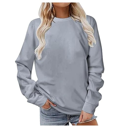 Sweat-Shirt Surdimensionné à Col Rond Et Manches Longues Pour Femme Sweatshirt Mode Pull Femme Chic Et Elegant Sweat Sweat Casual Outdoor Pullover Haut Tops Pulls Manches Longues Sweatshirts Pas Cher
