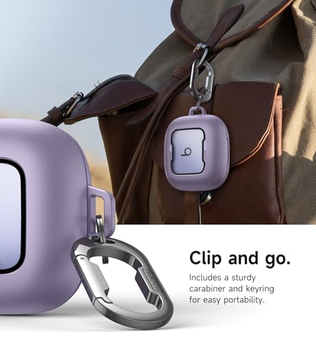 Image of SURITCH for Beats Powerbeats Pro 2 Case Cover, Magnetic Locking Cases for Beats Powerbeats Pro 2 2025, Shockproof Bumper Protective Covers with Carabiner & Keyring & Cleaner Kit, Purple