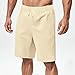 Dirxi Men's Elastic Waist Drawstring Sports Quick Drying Pants Apricot Summer Vacation Style Hawaiian Beach Pants with Pockets Trendy Fashion Bermuda Shorts S