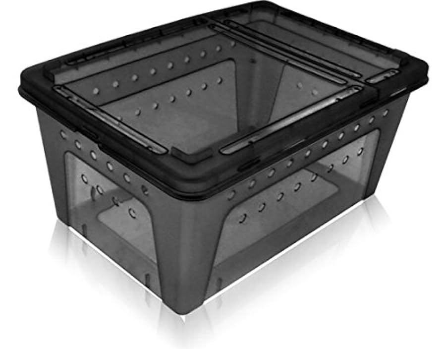 REPTI ZOO レプタイルボックス飼育ケージ ブラック Amazon | 飼育容器 爬虫類・小動物用 レプタイルボックス (黒
