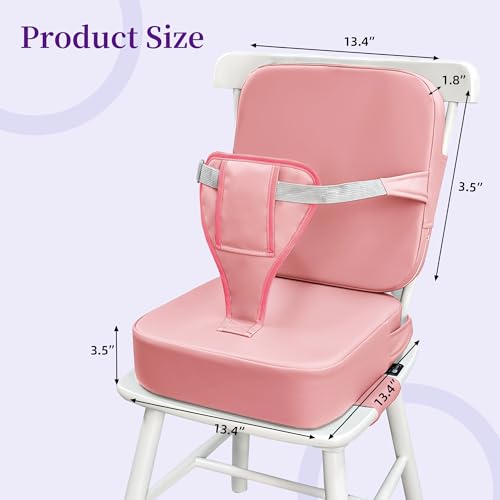 Image of Toddler Booster Seat for Dining Table with Backrest, Waterproof PU Cushion