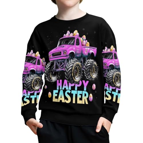Hawapod Easter Sweatshirt Boys Easter egg Long Sleeve Crewneck Pullover Cozy Lightweight Spring Fall Sweatshirt3