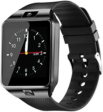 YIIXIIYN Smart Watch DZ09 Touchscreen Bluetooth Smartwatch Phone Sports Fitness Tracker with SIM SD Card Slot Camera Pedometer Compatible iPhone iOS Samsung LG Android for Kids Women Men (Black)