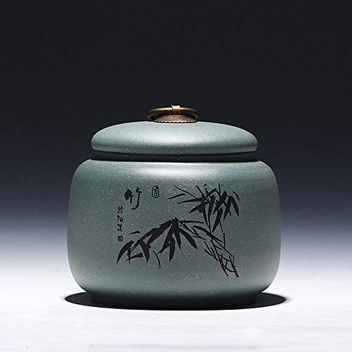 Caddy De Té Latas Para Te Tarros Cocina Con Tapa Carrito De Té De Arcilla Púrpura Estilo Chino, Tanque De Almacenamiento De Té Hermético Para El Hogar, Pequeño Almacenamiento De Té Portátil-Bambú Cover