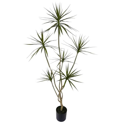AfanD Artificial Dracaena marginata,6ft Tall Fake Plants Artificial Dracaena marginata