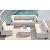 YOCONYO 7 Pieces Patio Furniture Sets, Outdoor Furniture Patio Conversation Set, All Weather PE Rattan Sectional Sofa with Cushions and Glass Table (White Grey-Grey,7 Pieces-S)