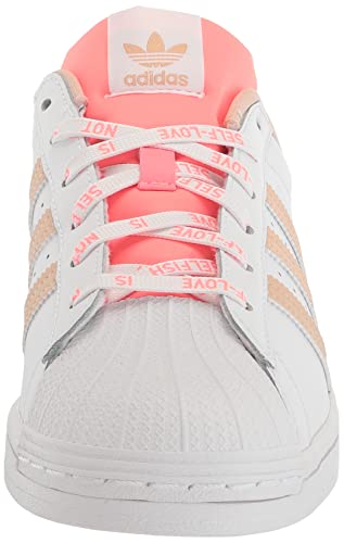 adidas Women's Superstar Sneaker, White/Halo Blush/Acid Red, 8.52