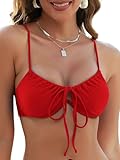 ZAFUL Womens Underwire Bikini Top Push Up Bathing Suit Tops Padded Large Bust Swimsuits Tops Only 2026 Red
