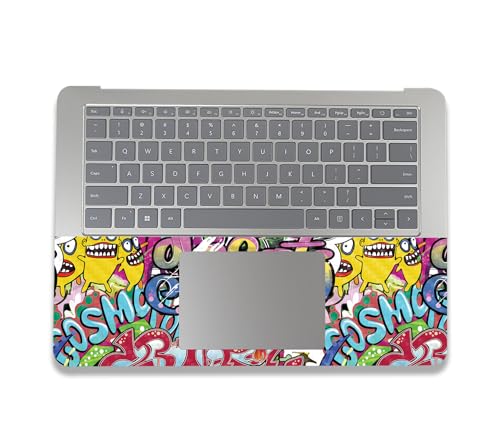 Image of MightySkins Carbon Fiber Skin Compatible with Microsoft Surface Laptop Studio 2 (2023) Full Wrap Kit - Funky Graffiti | Protective, Durable Textured Carbon Fiber Finish | Made in The USA