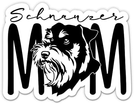 Schnauzer Mom ステッカー - 12.7 cm ノートパソコン ステッカー