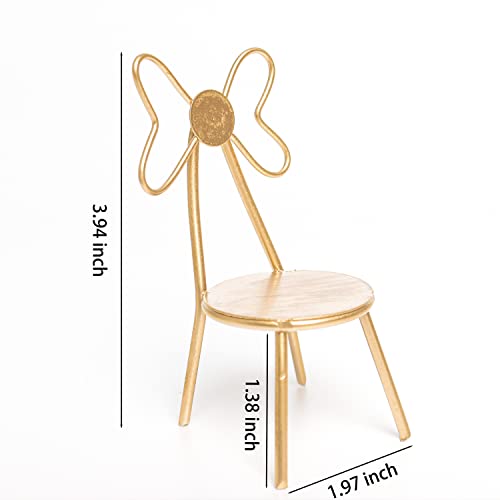 4 Pcs 1 : 12 Miniature House Bistro Set Mini Circle Coffee Table Golden Chairs Mini House Furniture Sets Afternoon Tea Fairy Garden Decor #TOP4