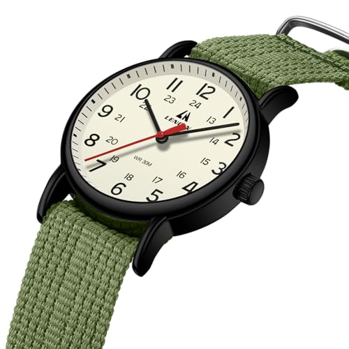 Image of LN LENQIN Mens Watches Unisex Military Sport Nylon Strap Stylish Luminous Fashion Analog Quartz Watch for Men Waterproof Army Tactical Casual Wristwatch