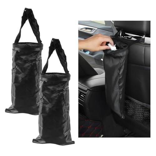 Image of Yourkar 2 PCS Car Garbage Bag, Large Capacity High Quality Trash Bag for Seat Back of Auto, Universal Car Hanging Detachable and Washable Oxford Cloth Garbage Bag, Car Accessories
